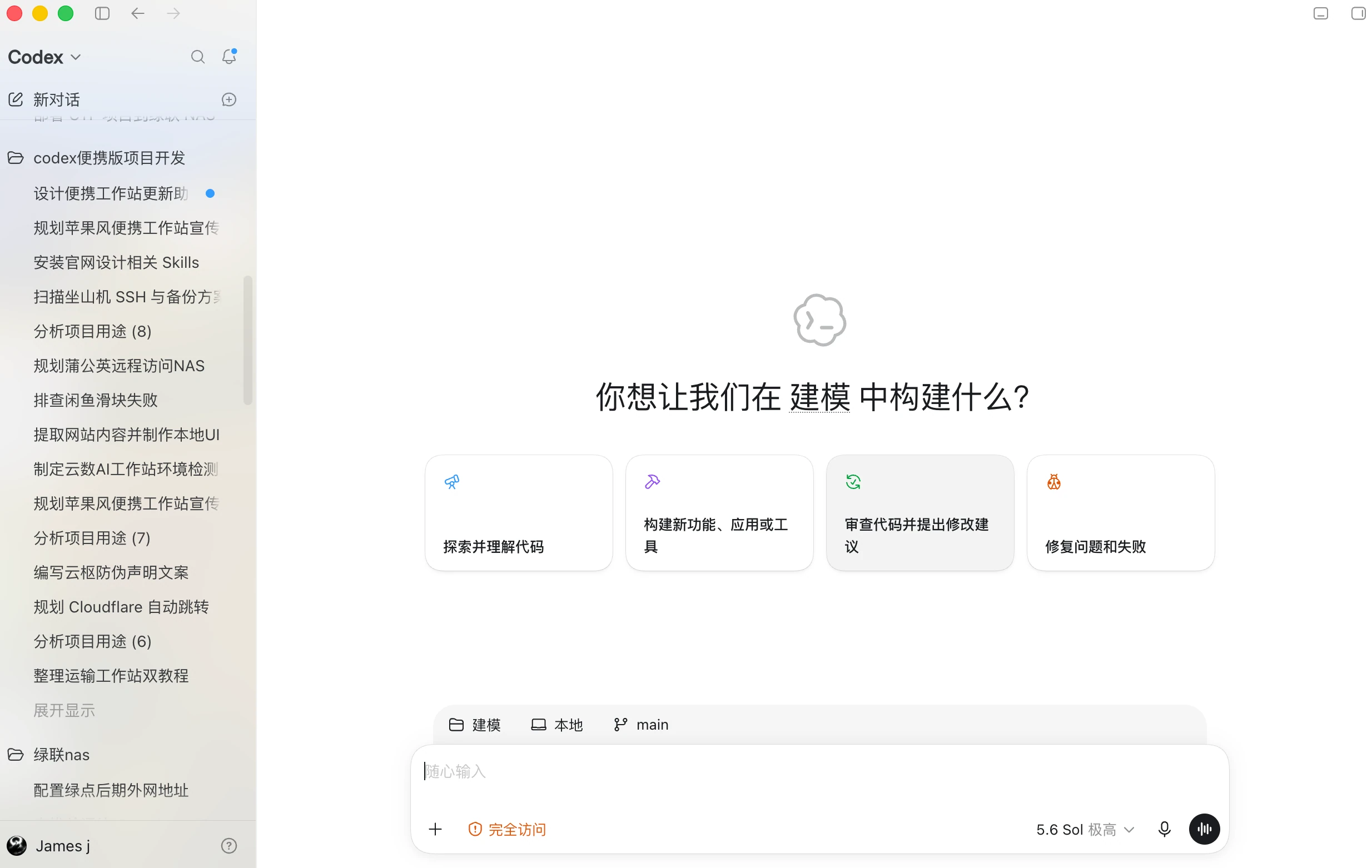 Codex 项目界面